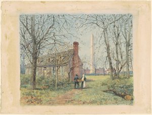 A Casa de David Burns e o Monumento a Washington