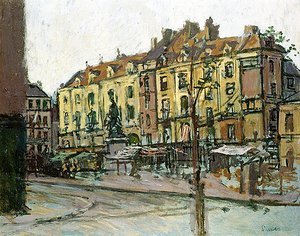 La Place Nationale com o Grande Duquesne, Dieppe (óleo sobre tela) de Walter Richard Sickert