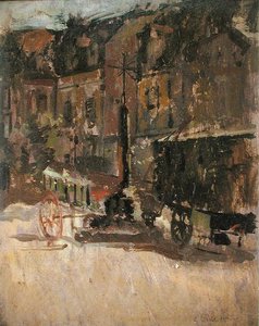 Cruz de Mercado, Dieppe (óleo sobre painel) de Walter Richard Sickert
