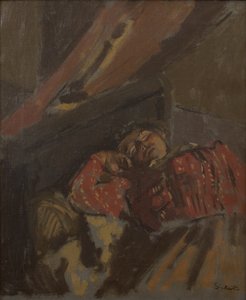 Blusa com padrão vermelho, c. 1907 (óleo sobre tela) de Walter Richard Sickert