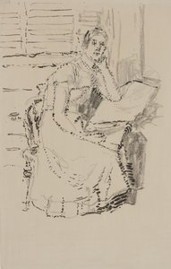 Figura sentada (caneta e tinta com carvão vegetal sobre papel) de Walter Richard Sickert