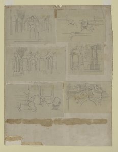 Vários Estudos (lápis sobre papel) de Walter Richard Sickert