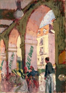 The Cafe Suisse, ou Cafe des Arcades, Dieppe (óleo sobre tela) de Walter Richard Sickert