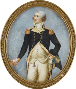 Retrato de George Washington (1732-1799), de Robertson, Walter (1750-1801). Aquarela, Gouache em chifre de Walter Robertson