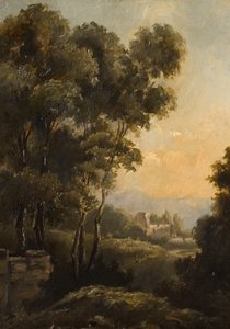 Estudo de uma árvore (depois de Richard Wilson), final do século XIX de Walter Scott