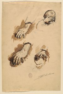 Estudos de mãos de Walter Shirlaw