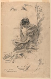 Estudo para ilustração de Walter Shirlaw