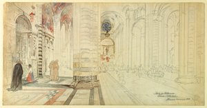 Estudo para aquarela, Catedral de Siena de Walter Shirlaw