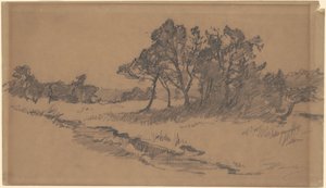 Árvores em um campo de Walter Shirlaw