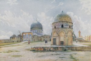Manhã em Jerusalém: a mesquita de Omar no lado sombreado