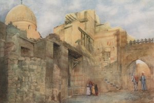 Portal antigo de uma mesquita arruinada perto de Bab-el-Wazir, Cairo