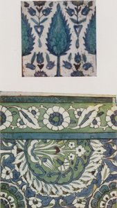 Telha da Síria, do século XVIII, de uma mesquita de Damasco, azulejo sírio, século XVI ou XVII, de uma mesquita de Damasco de Walter Spencer Stanhope Tyrwhitt