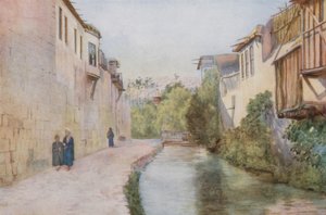 Muralhas da cidade e Rio Barada, Damasco
