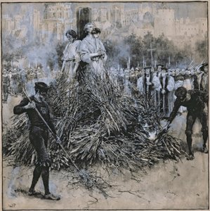 O martírio de Robert Testwood (aguarela sobre papel)