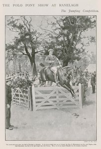 O show de pônei de polo em Ranelagh, a competição de saltos de Walter Stanley Paget