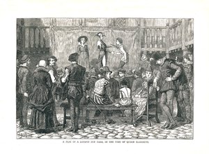 Uma peça em uma estalagem elisabetana de Londres, 1878