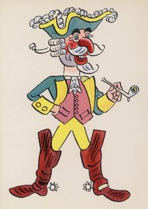 Figuras de livros infantis: Barão Munchausen (litografia a cores) de Walter Trier