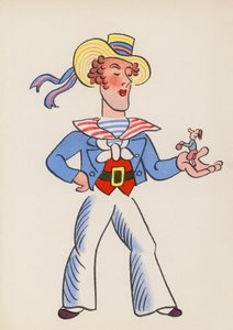 Figuras de livros infantis: Gulliver (litografia a cores) de Walter Trier