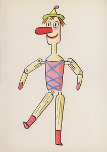 Figuras de livros infantis: Pinóquio (litografia a cores) de Walter Trier
