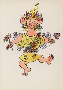 Figuras de livros infantis: Puck (litografia a cores)