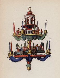 Brinquedo antigo pintado por Walter Trier (litografia a cores) de Walter Trier