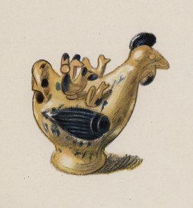 Brinquedo antigo pintado por Walter Trier (litografia a cores) de Walter Trier