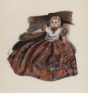 Brinquedo antigo pintado por Walter Trier (litografia a cores) de Walter Trier