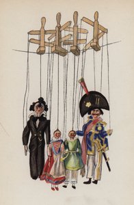 Brinquedo antigo pintado por Walter Trier (litografia a cores) de Walter Trier