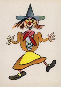 Um dos "Crazy People" de Walter Trier (litografia a cores) de Walter Trier