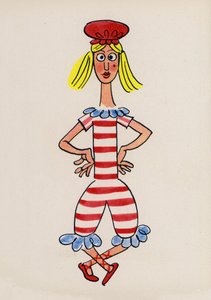 Um dos "Crazy People" de Walter Trier (litografia a cores) de Walter Trier