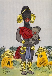Os fatos loucos de Walter Trier: África Central (litografia a cores) de Walter Trier