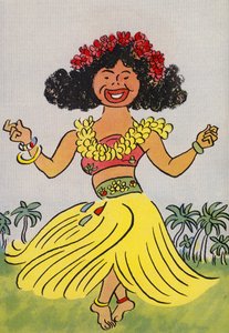 Os fatos loucos de Walter Trier: Hawaii (litografia a cores) de Walter Trier