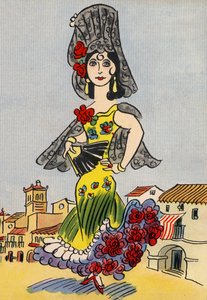 Os fatos loucos de Walter Trier: Espanha (litografia a cores) de Walter Trier