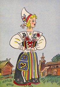 Os fatos loucos de Walter Trier: Suécia (litografia a cores) de Walter Trier