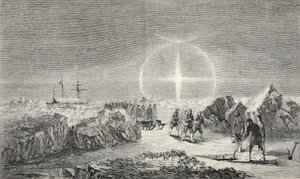 Um funeral no gelo, o efeito da Paraselena (Luas da Mock) 1859