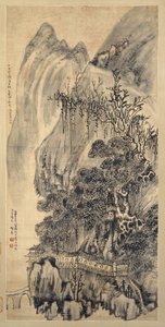 Paisagem, datada de 1649. de Wang Duo