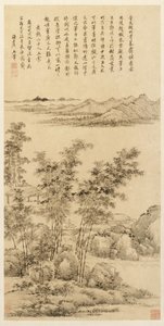 Alto bambu e montanhas distantes, depois de Wang Meng de Wang Hui
