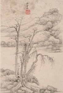 Paisagem no Estilo de Vários Velhos Mestres: Paisagem depois de Ni Zan (1301 de Wang Jian