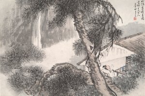 Lendo no Secluded Pine Studio (Song yin an) de Wang Su