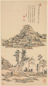 Paisagem no estilo de cores de Ni Zan
