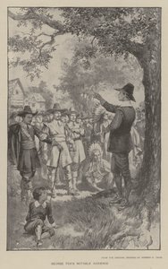 O público notável de George Fox (litho) de Warren B. Davis