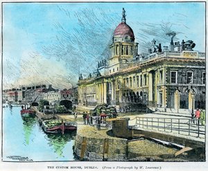 The Custom House, Dublin, Irlanda, c1890. de Warwick Goble