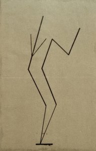 Desenho analítico após fotos da dança Palucca, construção paralela a partir de um ponto abaixo de Wassily Kandinsky