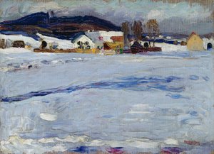 Perto de Starnberg - Inverno de Wassily Kandinsky