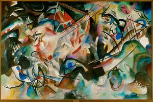 Composição número 6 (óleo sobre tela) de Wassily Kandinsky