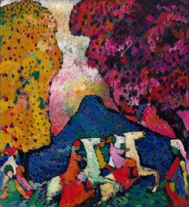A montanha azul. 1908-09 de Wassily Kandinsky