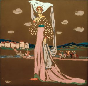 A noite (senhora andando) de Wassily Kandinsky