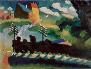 Ferrovia em Murnau de Wassily Kandinsky