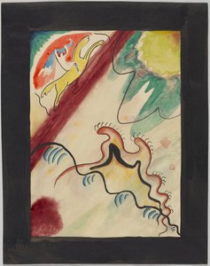 Rascunho para a capa do almanaque "Der Blaue Reiter" de Wassily Kandinsky