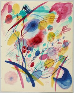 Composição em vermelho, azul, verde e amarelo de Wassily Kandinsky